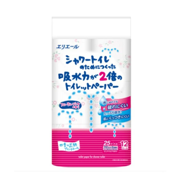elleair便座專用衛生紙12捲入(花香)