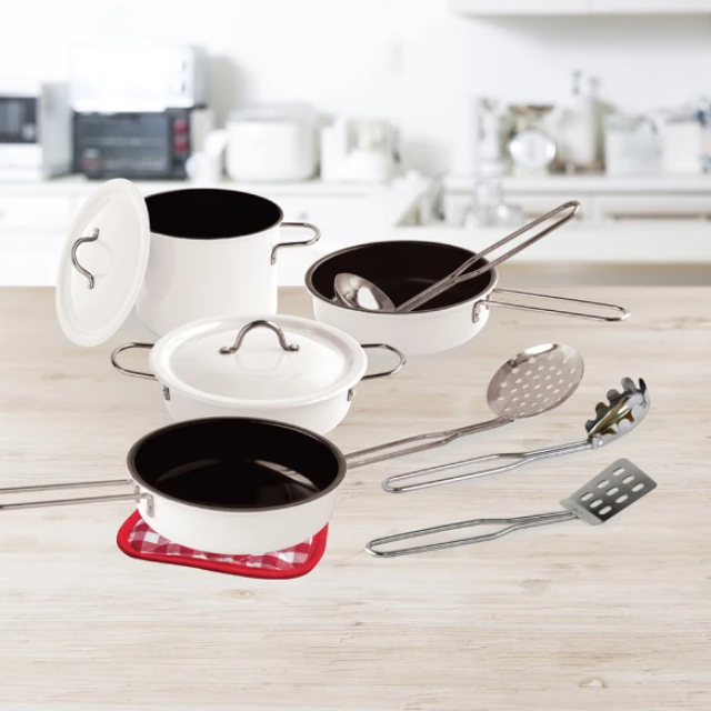 Teamson 小廚師仿真迷你不鏽鋼玩具組(11件組)