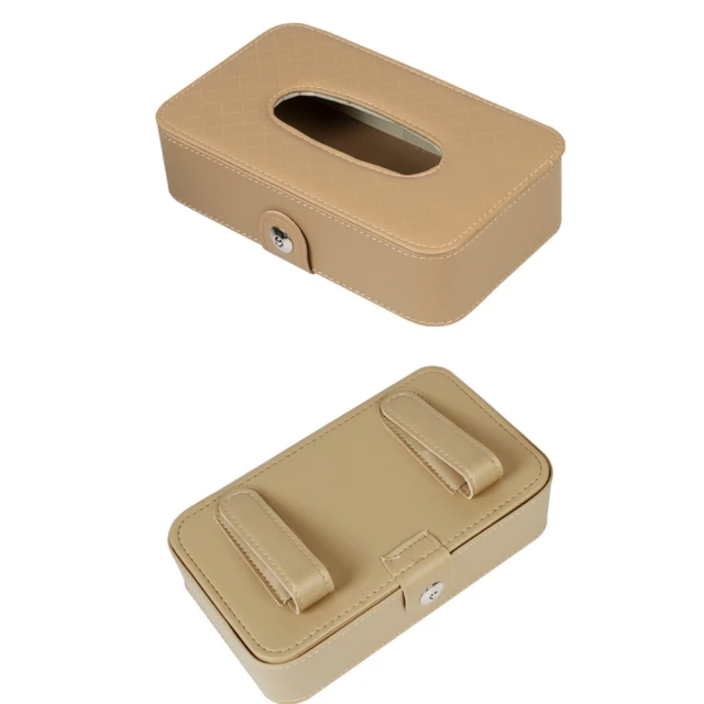 May Shop-汽車紙巾包皮革擋陽板車用椅背抽紙盒