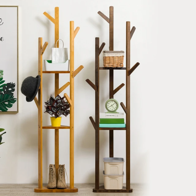 楠竹樹枝收納衣帽架