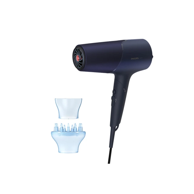 Philips 飛利浦 沙龍級護髮負離子吹風機-霧藍黑(BHD518/01)