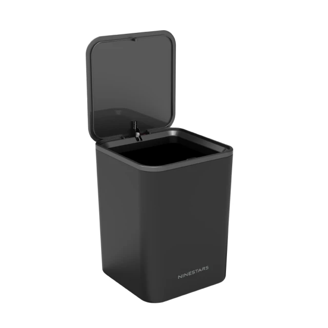 NINESTARS-輕奢歐美風按壓式垃圾桶(曜石黑)