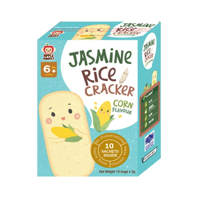 APPLE MONKEY 愛啵寶寶 茉莉香米餅-玉米餅30g(6m+適用)