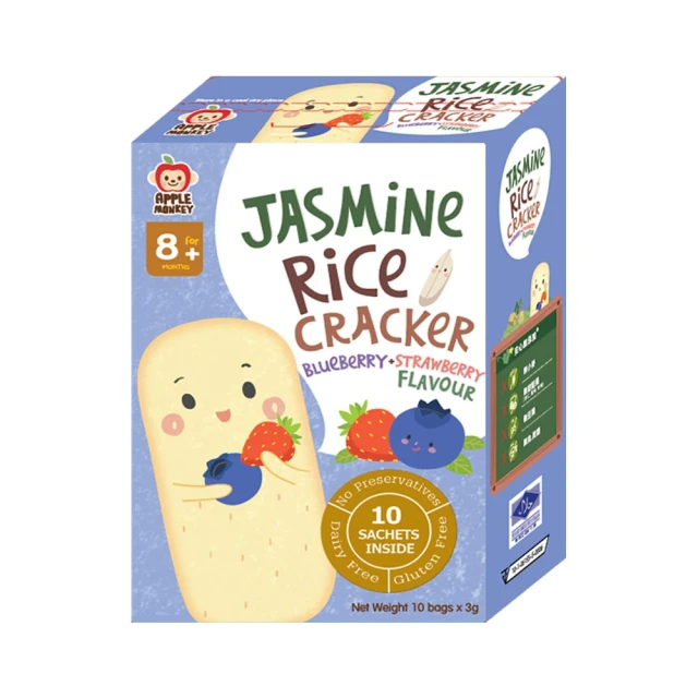 APPLE MONKEY 愛啵寶寶 茉莉香米餅-綜合莓果餅30g(8m+適用)