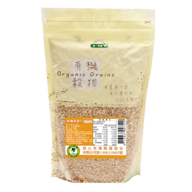 統一生機 有機燕麥仁 500g