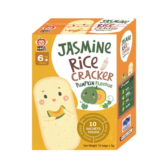 APPLE MONKEY 愛啵寶寶 茉莉香米餅-南瓜餅30g(6m+適用)