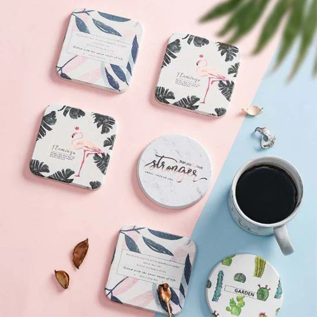 珪藻土彩繪杯墊/2入