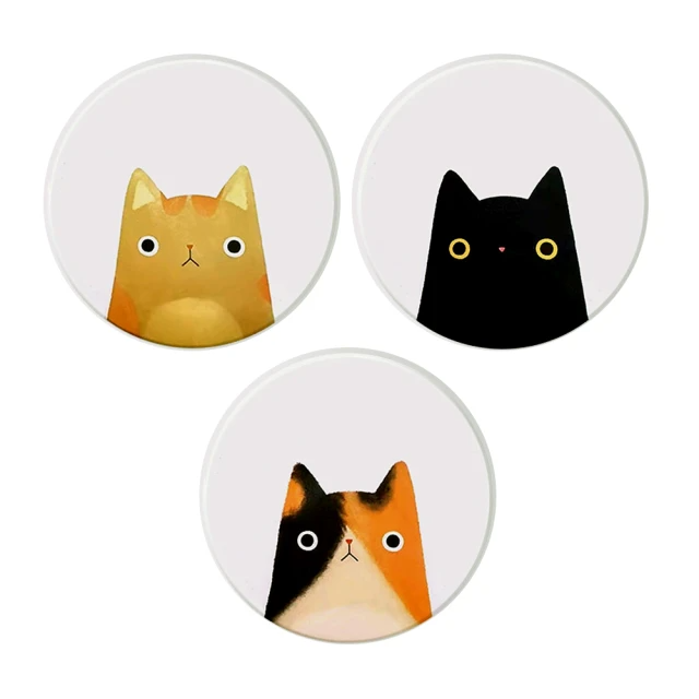 貓咪超吸水珪藻土杯墊(三入)