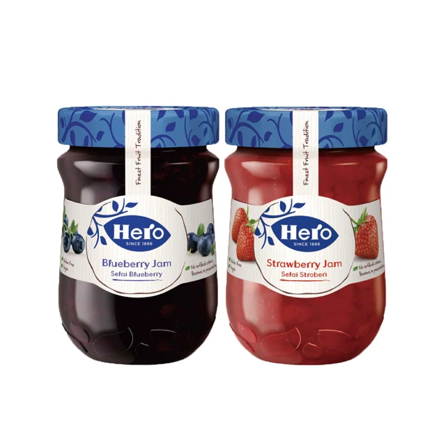 HERO Jam 瑞士喜諾果醬(草莓藍莓2罐組)/340g