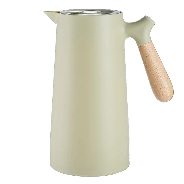 日式木柄雙層保溫壺-清新綠