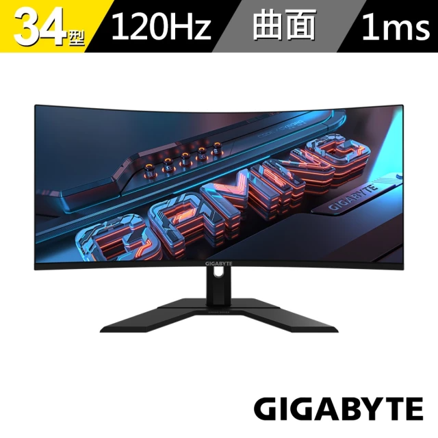 GIGABYTE 技嘉 GS34WQC 34型 VA 120Hz曲面電競螢幕
