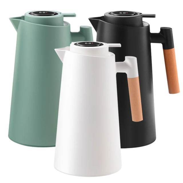 歐式智能顯溫保溫壺1000ML(三色任選)