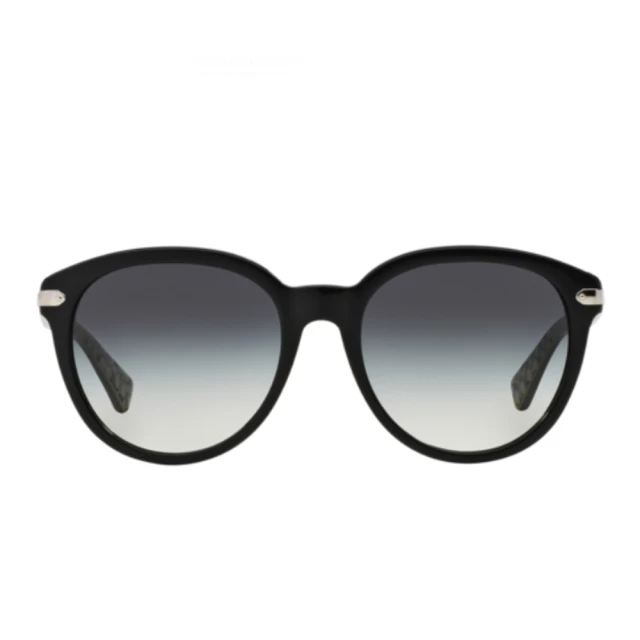 COACH 經典都會大圓款黑框灰色鏡片(8140F-526111)