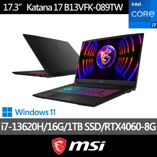 MSI 微星 17.3吋 i7獨顯 RTX4060-8G電競筆電(i7-13620H/16G/1TB)