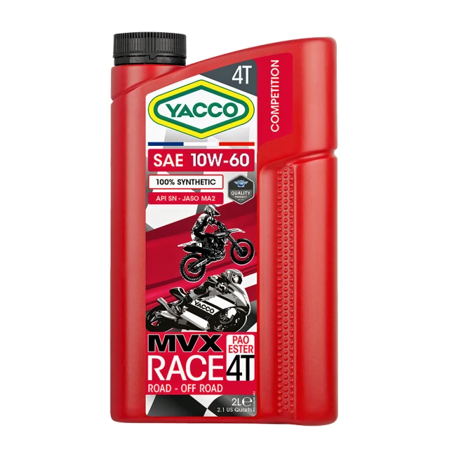YACCO-MVX RACE 4T 10W60 100%全合成競技型機油 2L