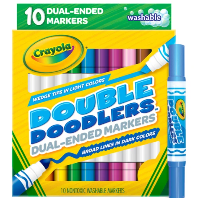 crayola 繪兒樂 可水洗雙頭粗桿彩色筆10支_20色