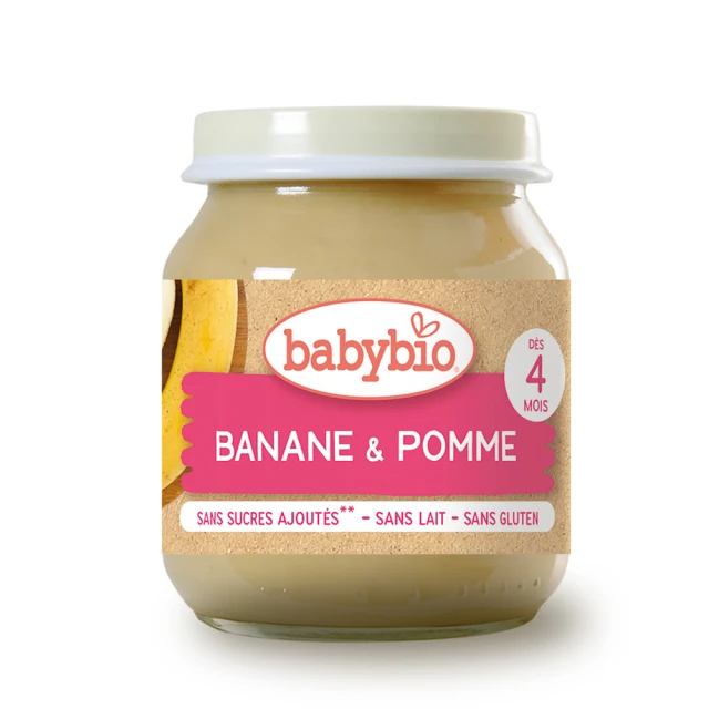 BABYBIO 生機蘋果香蕉鮮果泥130g (4m+嬰幼兒適用)