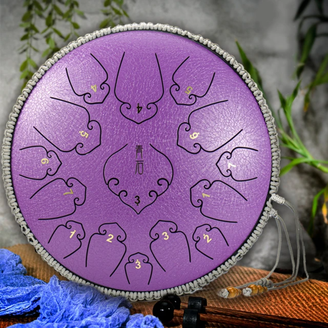 美佳音樂 14吋15音C調 全新碳鋼/加厚鼓體 空明鼓 空靈鼓-薰衣草紫