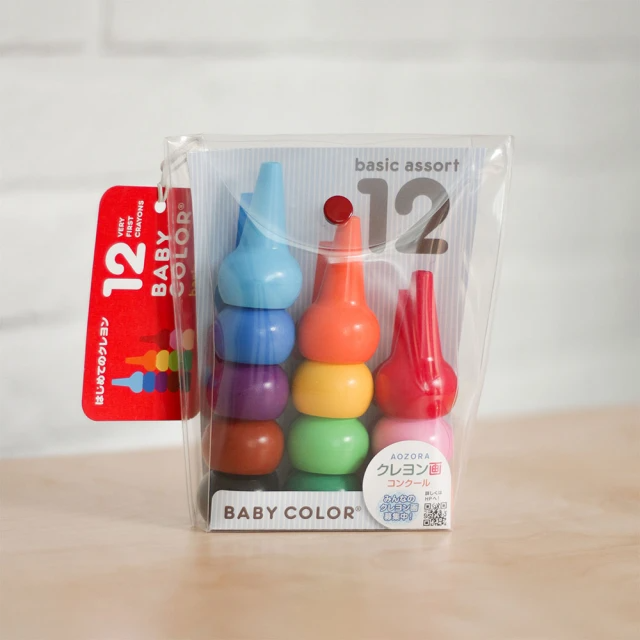 AOZORA BabyColor兒童安全積木蠟筆- 12色