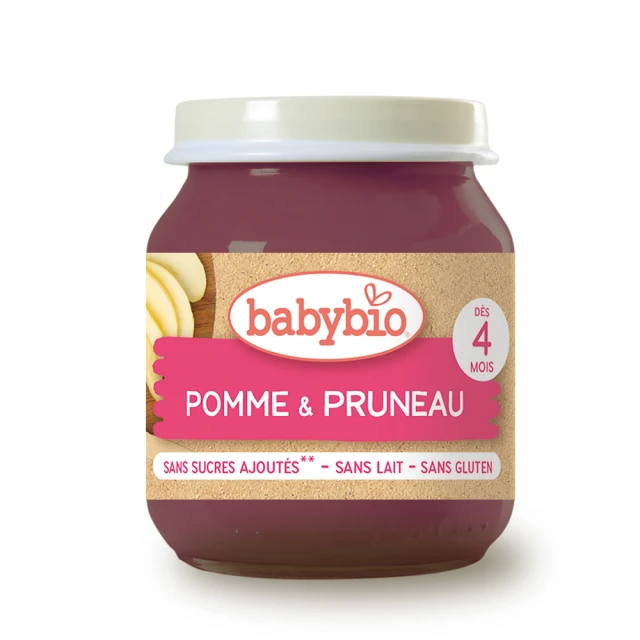 BABYBIO 生機蘋果黑棗鮮果泥130g (4m+嬰幼兒適用)