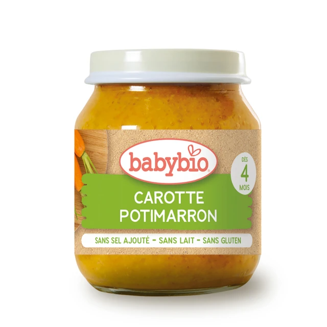 BABYBIO 生機南瓜紅蘿蔔蔬菜泥130g (4m+嬰幼兒適用)