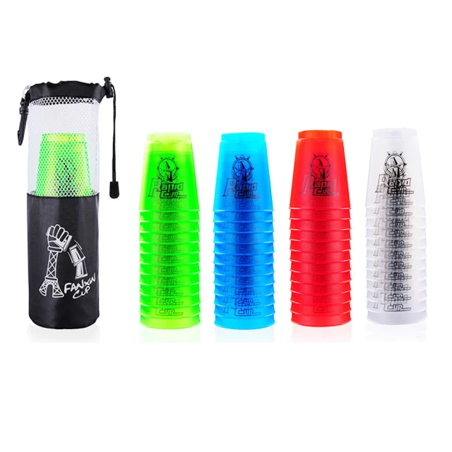 酷博士 歐美新款國際競技/競速疊疊杯/飛疊杯附網袋(688D)-隨機出色