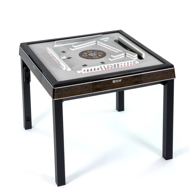 商密特 電動麻將桌T650二代-餐桌款絲紋亮面系列檀木棕