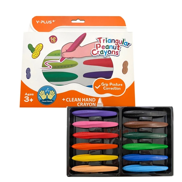 TRAILOS 翠樂絲 YPLUS兒童三角花生蠟筆12色