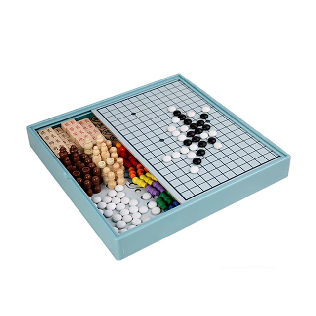 OMG 三合一 兒童多功能遊戲棋 益智棋類玩具 親子桌遊(跳棋/飛行棋/五子棋)