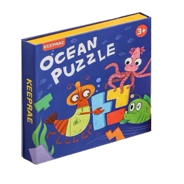 一隻鹿兒童桌遊 海洋生物磁鐵七巧板拼圖(3歲-10歲可玩 訓練邏輯和思考)