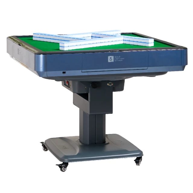 麻將大俠 摺疊款旋翼式過山車電動麻將桌-海洋藍