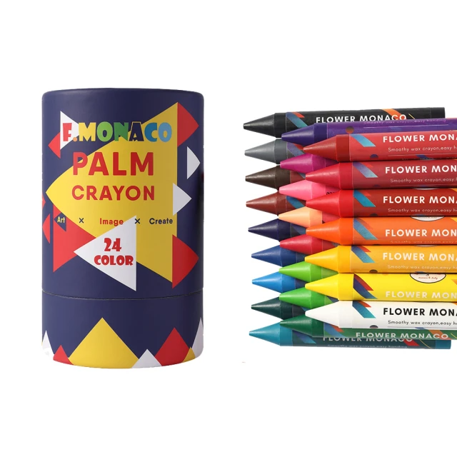 Flowermonaco 幼兒水洗胖蠟筆 24色