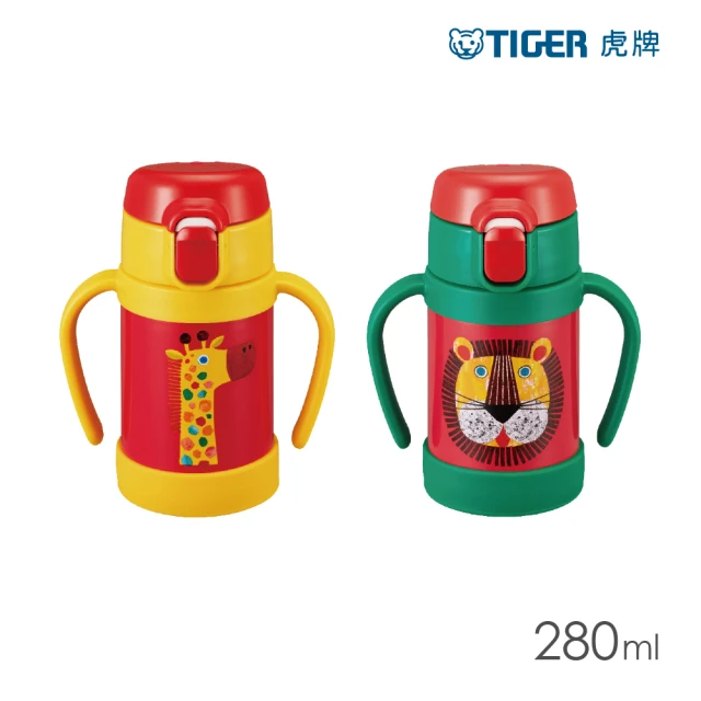 TIGER虎牌 學習水杯_吸管兒童水壺不鏽鋼保溫杯 280ml(MCK-A280 2色 單入)