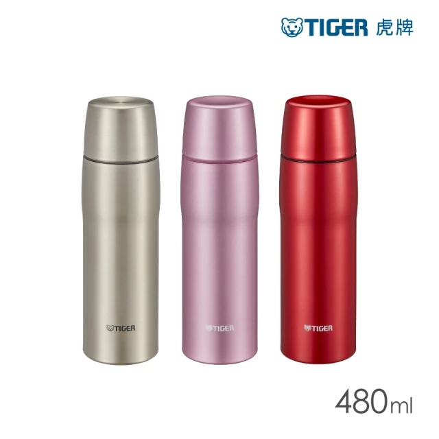 TIGER虎牌 日本製超輕量_杯蓋不鏽鋼真空保溫杯480ml(MJD-A048 3色 單入)
