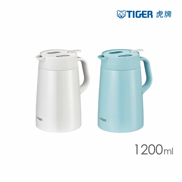 TIGER虎牌 北歐風桌上型不鏽鋼真空保溫杯_保溫壺 1.2L(PWO-A120 兩色 單入)