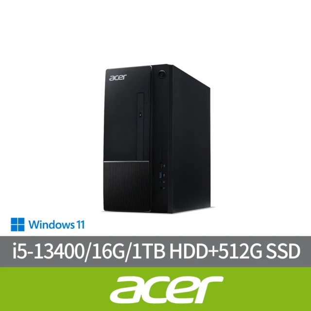 Acer 宏碁 i5十核電腦(Aspire TC-1770/i5-13400/16G/1TB HDD+512G)