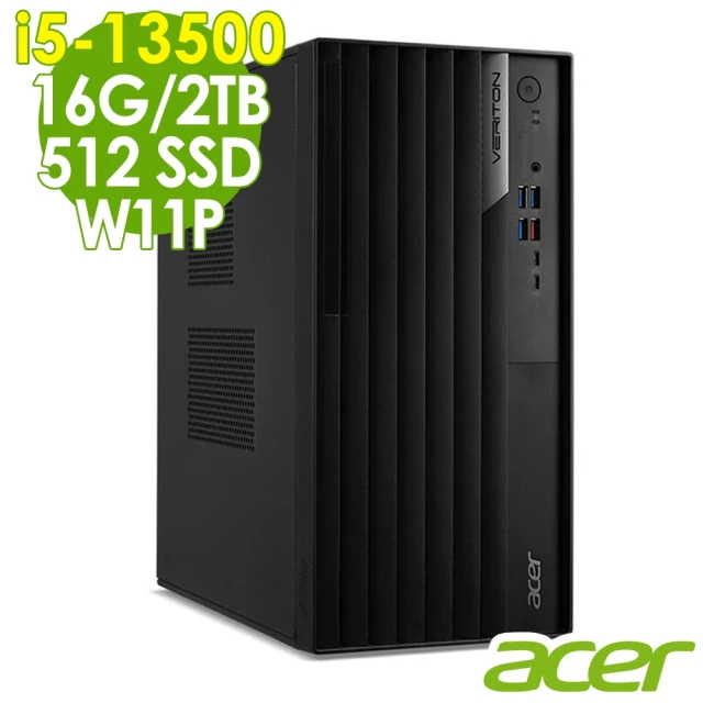 Acer 宏碁 i5 十四核商用電腦(VM8715G/i5-13500/16G/2TB HDD+512G)