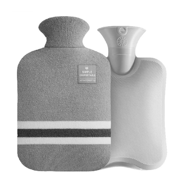 AHOYE 2000cc注水式熱水袋 附贈針織絨布套(熱敷袋)