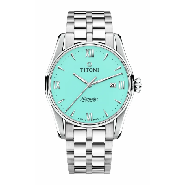 TITONI 梅花錶 新空中霸王系列 TIFFANY藍色錶盤不鏽鋼鍊帶 (83908 S-691)
