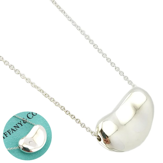 Tiffany&Co.  925純銀-BEAN 相思豆20mm墜飾女用頸鍊項鍊