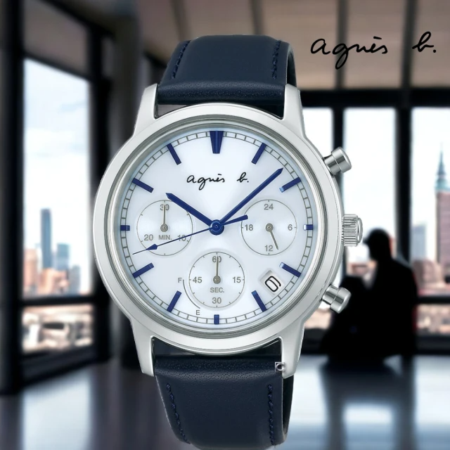 agnes b. 法式簡約 太陽能男錶 (VR42-KRH0B.BZ5008X1)