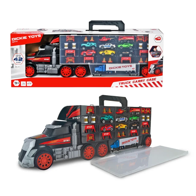 Dickie 大卡車收納盒 (共附8台小汽車+1台直升機)