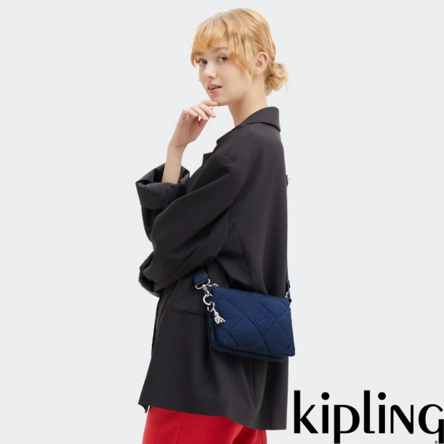KIPLING『千層包』質感深藍單肩隨身斜背包-RIRI