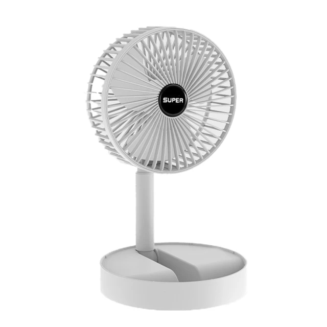 USB多功能折疊電風扇 6吋（(非充電型）簡約白