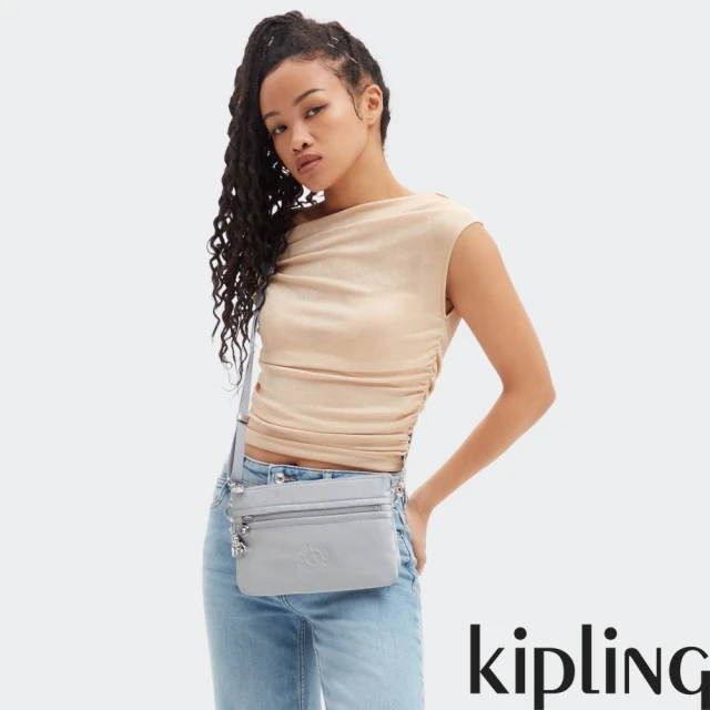 KIPLING『千層包』華麗閃耀銀單肩隨身斜背包-RIRI