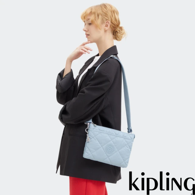 KIPLING『千層包』溫柔淡藍大容量側背千層包-RIRI L