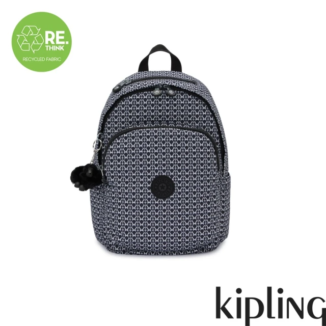 KIPLING 經典老花上方拉鍊後背包-DELIA