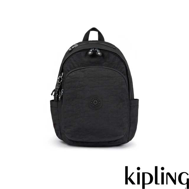 KIPLING 午夜星空黑上方拉鍊後背包-DELIA