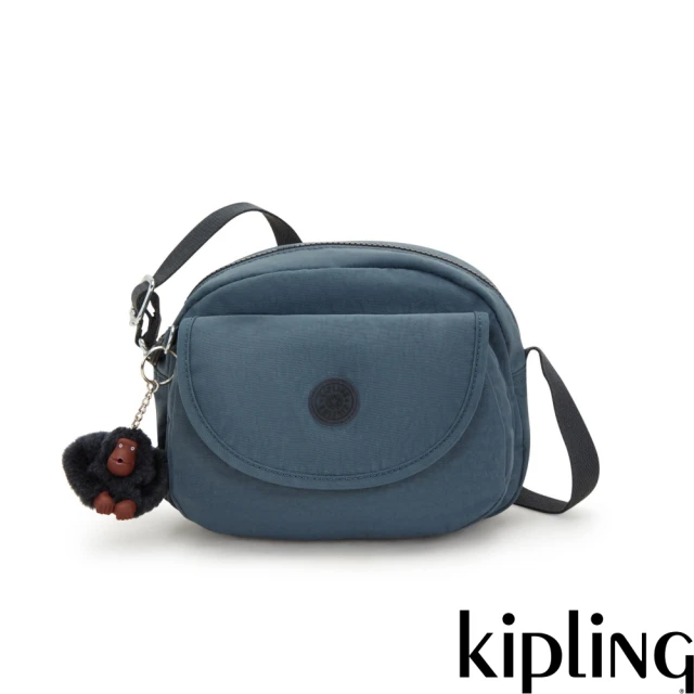 KIPLING 夜灰藍翻蓋側背小包-STELMA