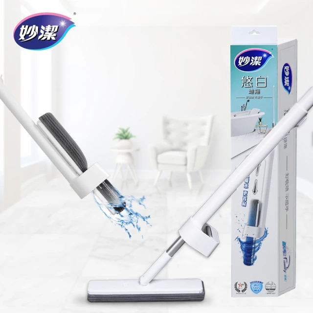 妙潔 免手洗超吸水膠棉拖-悠白(1桿含膠棉)